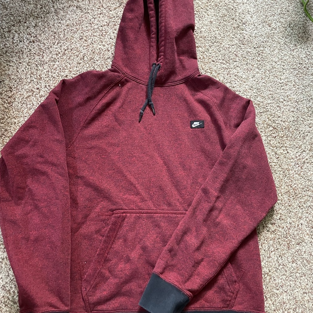Nike Men's Red Hoodie Sweatshirt